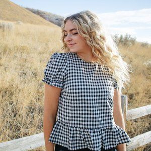 Black & White Plaid Short Sleeve